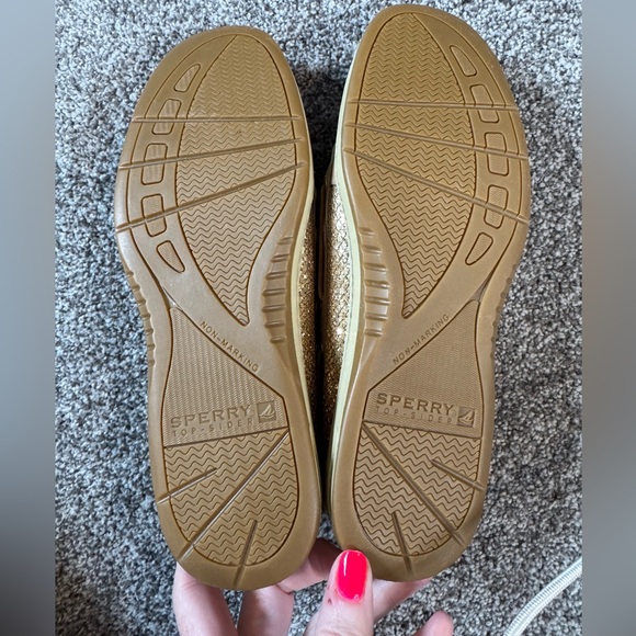 Sperry Women’s Top Sider Angelfish Gold Glitter Boat Shoe Sz 9 - Picture 7 of 9